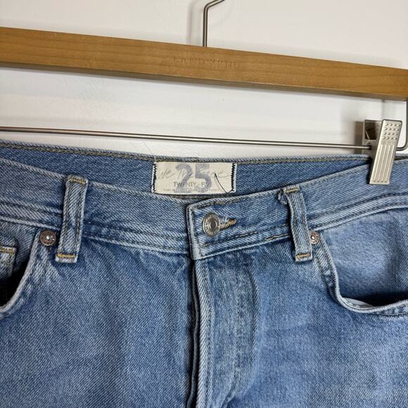 Free People Maggie Mid Rise Distressed Straight Leg Chewed Hem Jeans Size 25 - Picture 3 of 7